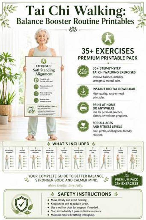 Tai Chi Walking: Balance Booster Routine Printables