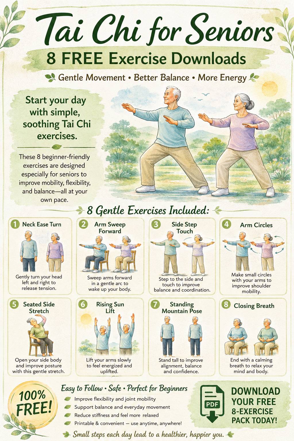 Free Yoga for Seniors: Beginners Printable Guide